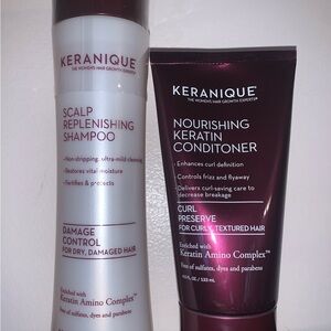 Keranique Scalp Replenishing Keratin Shampoo 8 Floz & Nourishing Conditioner 4.5